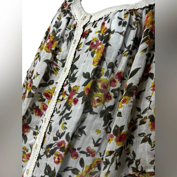 SUNDANCE CATALOG Floral Silk Blend Blouse Size Small Boho Flowy - Picture 7 of 8